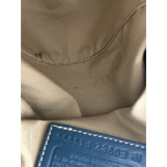 COACH BAG PURSE DOUBLE HANDLE DOUBLE ZIPPER SATCHEL TURQUOISE Satchel - Picture 13 of 14